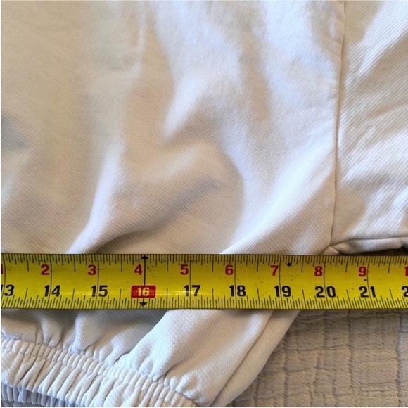 The Mayfair Group Cream 1/4 Zip Oversize Cropped Preppy Embroidered Sweatshirt - Picture 10 of 10